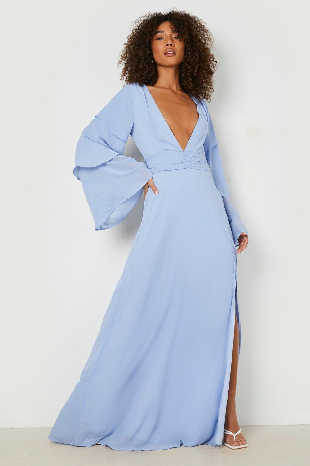 Boohoo blue outlet maxi dress